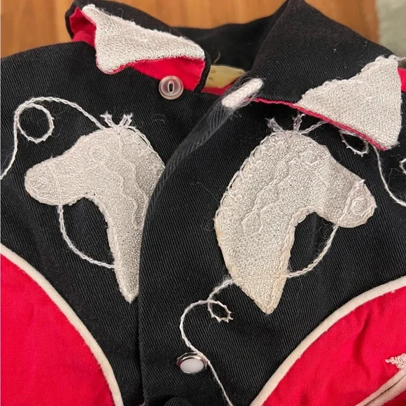 Vintage Toddler Western Red Shirt with Black Accents - Picture 6 of 6